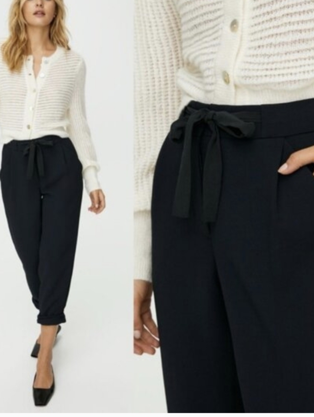 Wilfred Navy Drawstring Jogger Pants